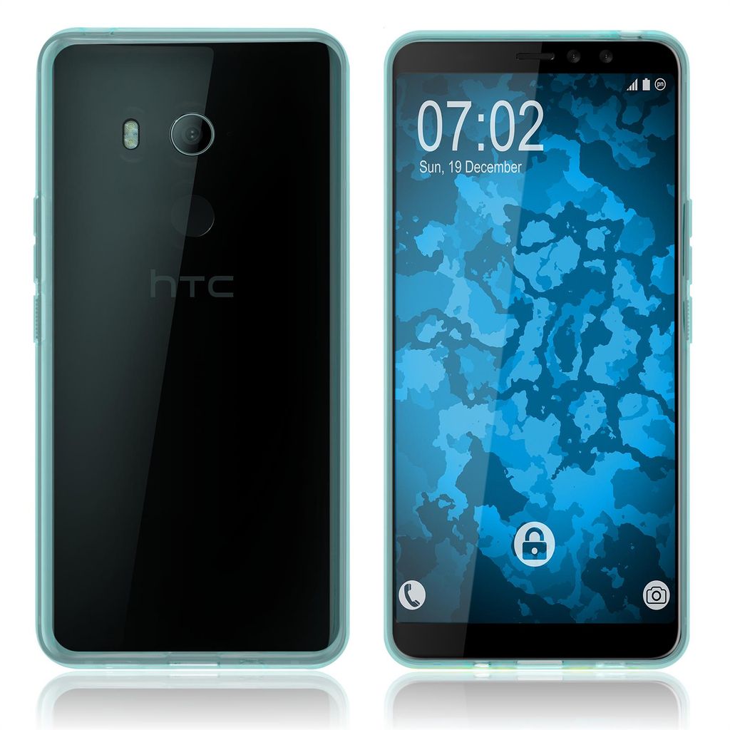 PhoneNatic Case kompatibel mit HTC U11 Eyes - türkis Silikon Hülle transparent Cover