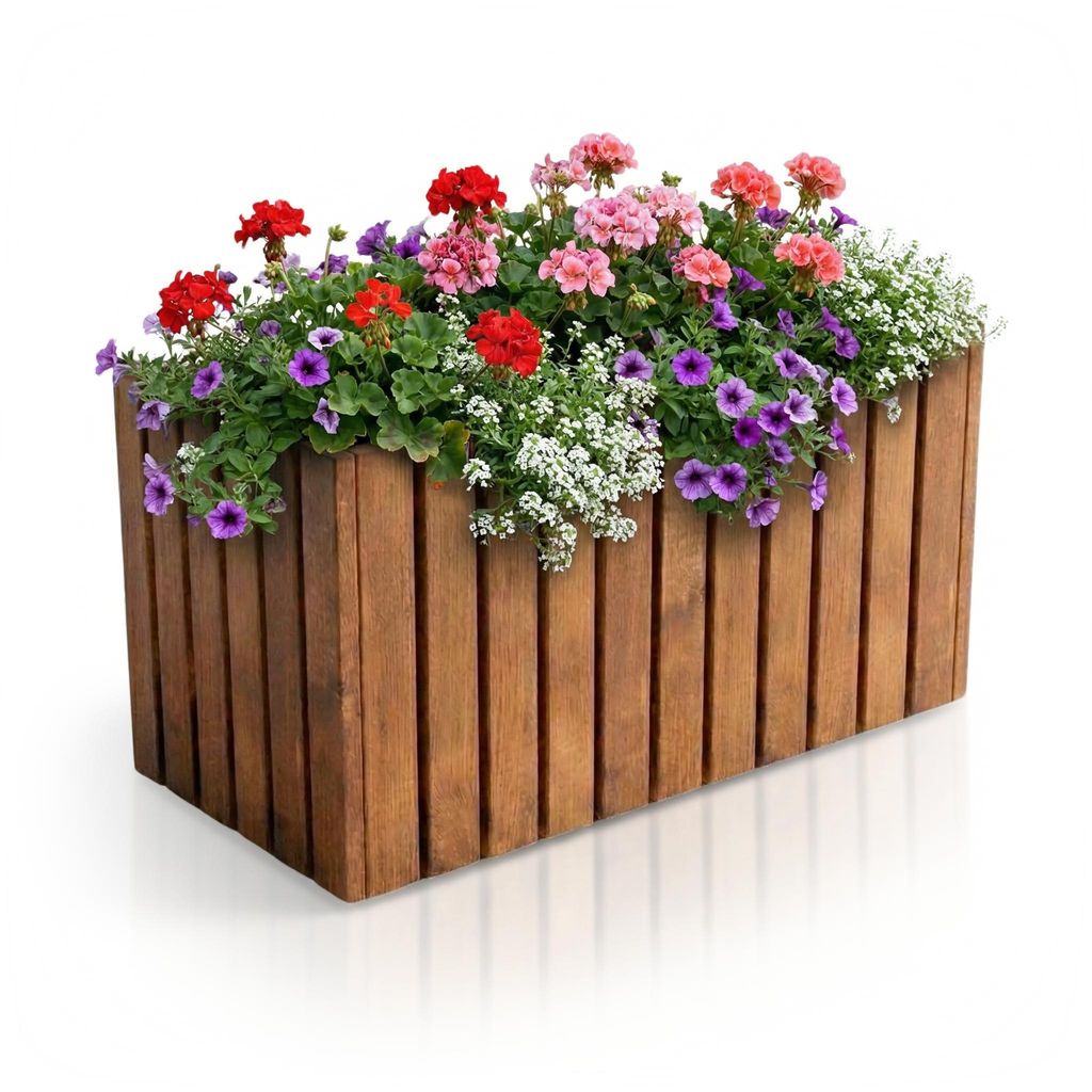 Pflanzkübel Holz massiv TAVO35 64x37x35 cm - Wetterfester Produktbild 