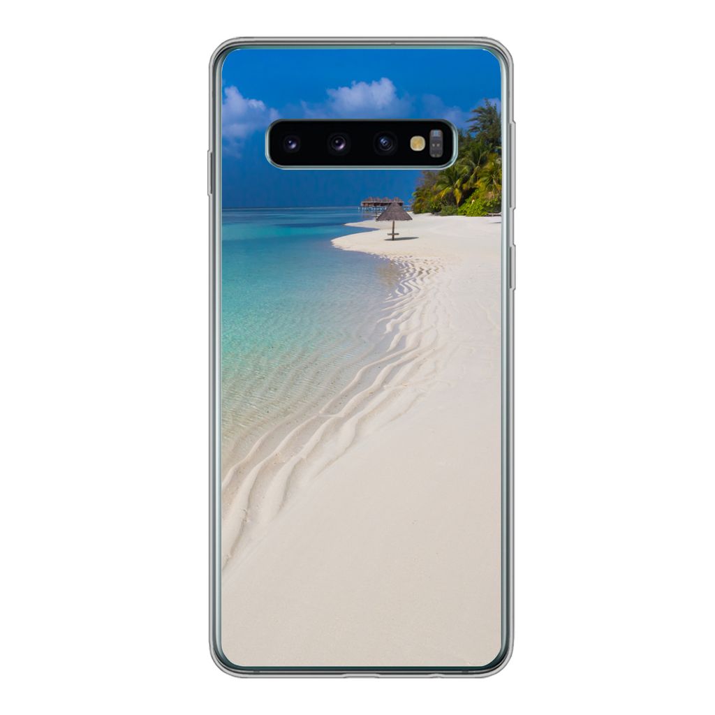 MuchoWow Handyhülle Schutzhülle Hülle für Samsung Galaxy S10 Meer - Strand - Sommer Silikon Softcase Handy Hülle - Handytasche