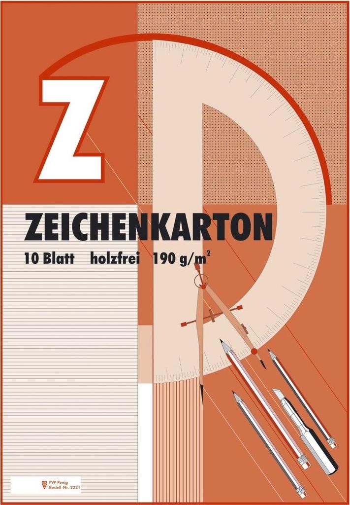 Zeichenkarton - Block mit 10 Blatt 190g/qm A2.