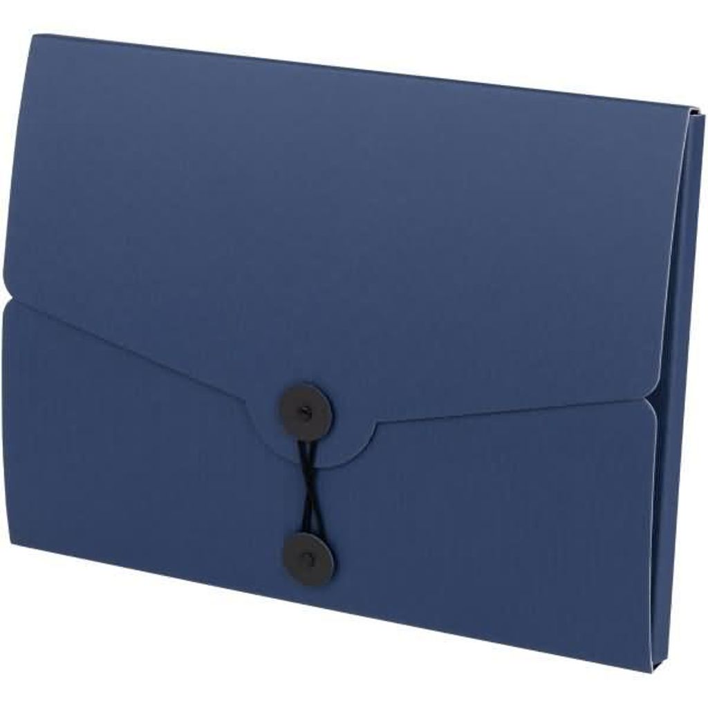 Sammelmappe DIN A4 Marineblau mit Kordelverschluss, Maße: Produktbild 