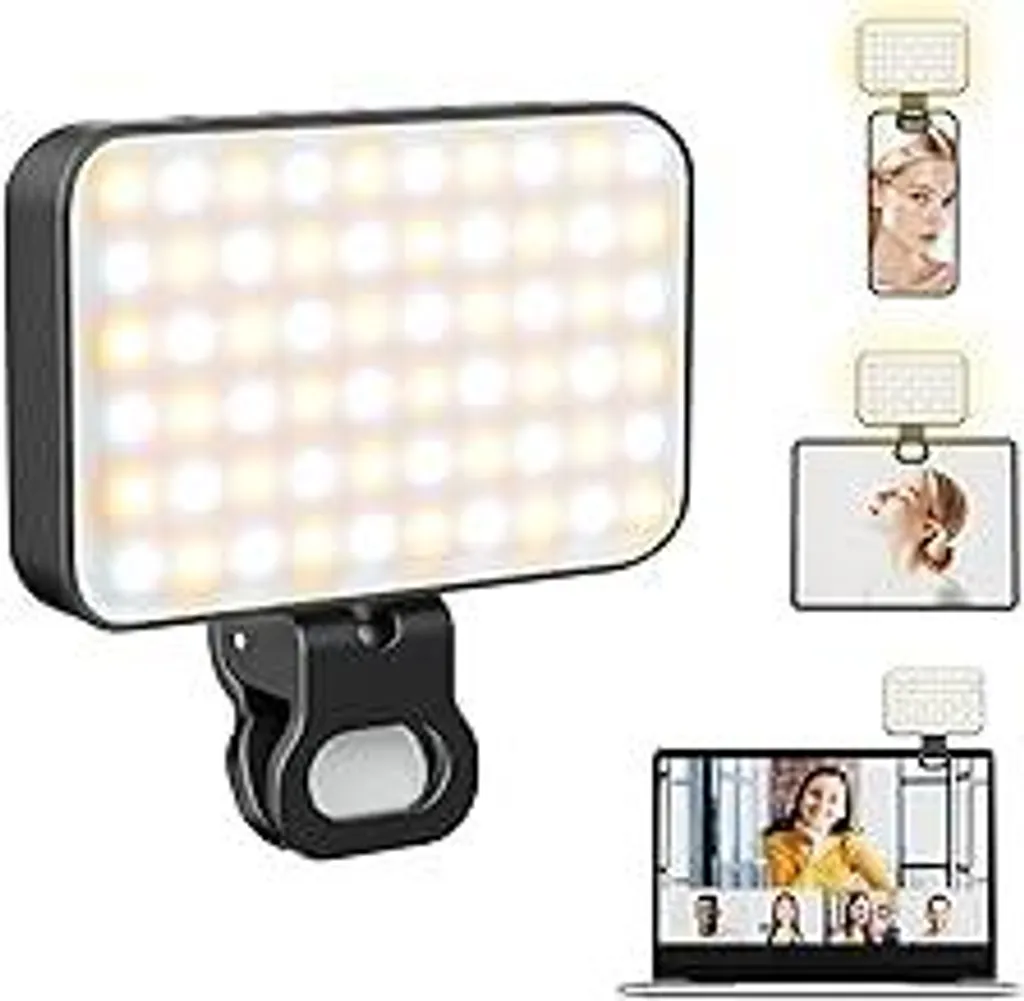 Luce Selfie LED Universale per Cellulare e PC | Batteria Lunga Durata
