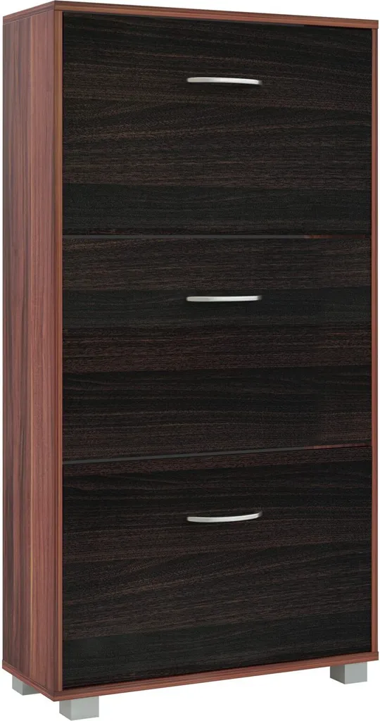 Mobile Porta Scarpe Casaria Legno Marrone - Scarpiera 3 Ante Design