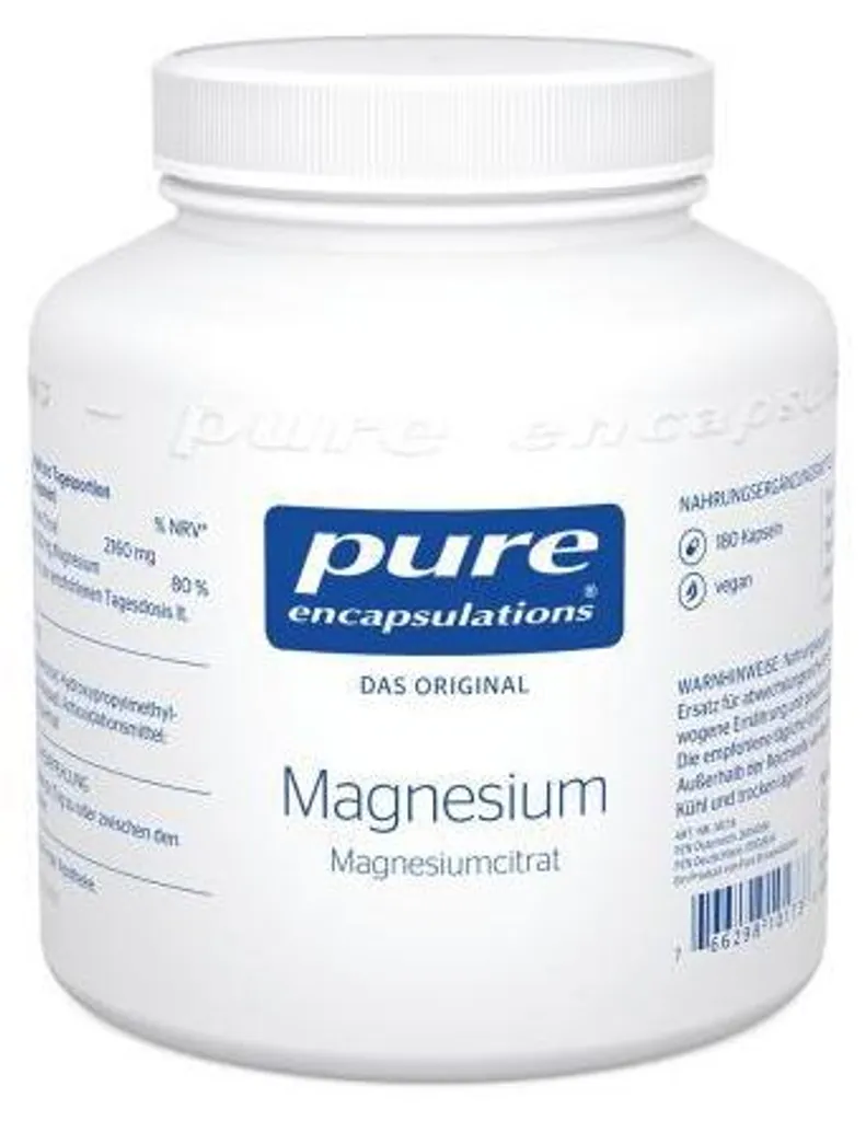 Complément Alimentaire Magnésium Citrate Pure Encapsulations 180 pcs