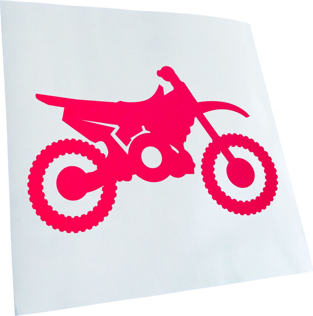 Kiwistar - Autoaufkleber - Motocross Bike - Neonpink - 24x15cm - Aufkleber für Auto, Laptop, Fahrrad, LKW, Motorrad mehrfarbig JDM Decal Racing