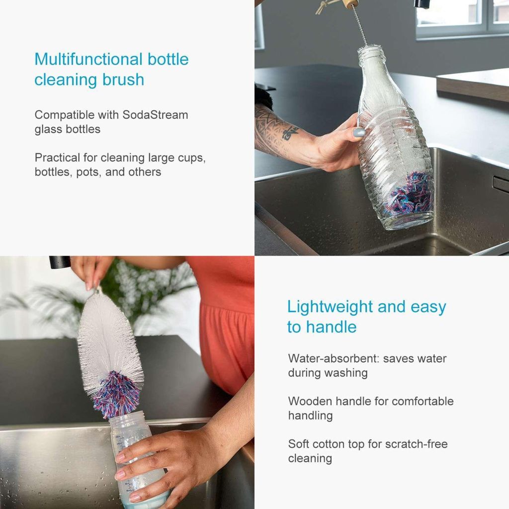 Flaschenbürsten-Set 5-teilig – Für Sodastream Glasflaschen, Babyflaschen & Mehr | Mit Ergonomischem Griff