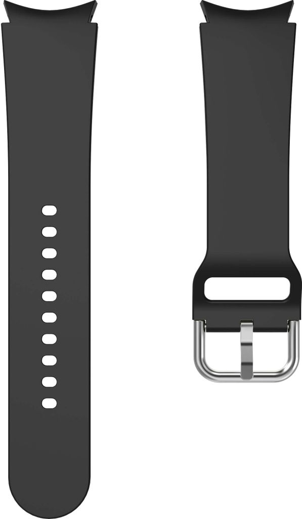 SYSTEM-S Armband flexibel aus Silikon 20mm für Samsung Galaxy Watch 4 Smartwatch Schwarz