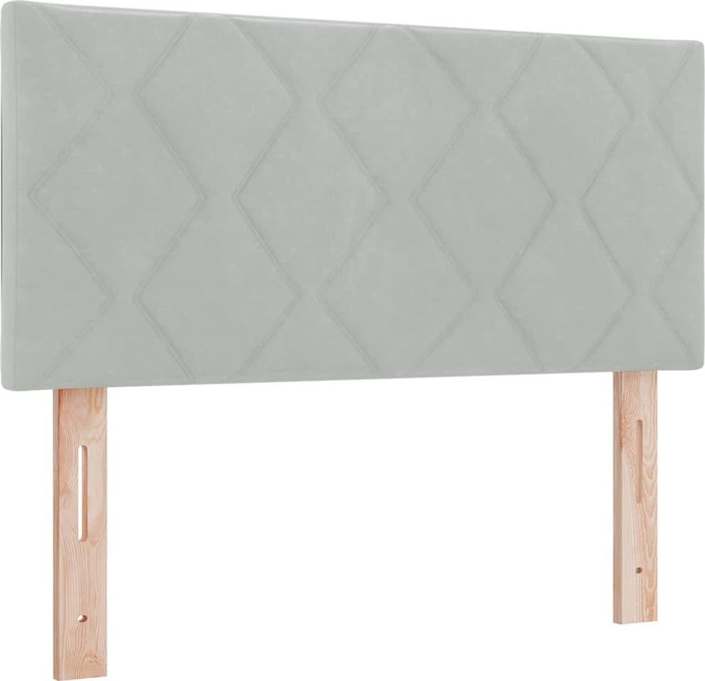 vidaXL LED Kopfteil Hellgrau 100 cm Samt
