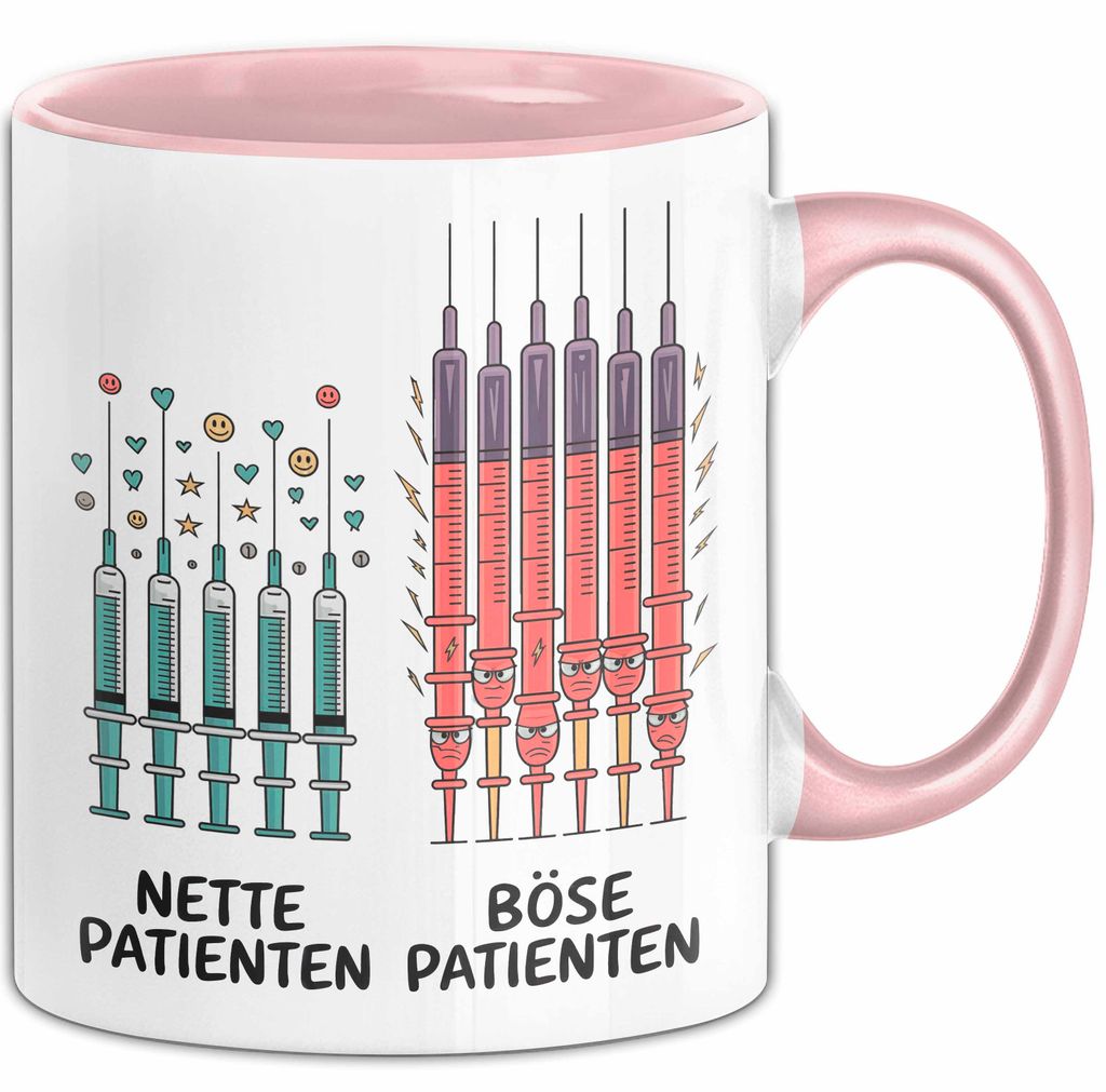 Pflegekraft Arzt Tasse Geschenkidee Nervige Patienten (Rosa)