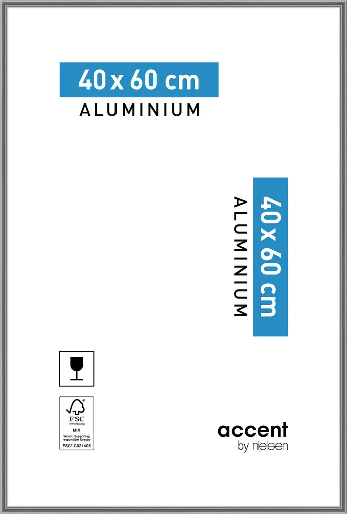 Telaio 40x60 Alluminio Grigio Acciaio | Cornice Professionale Lucida