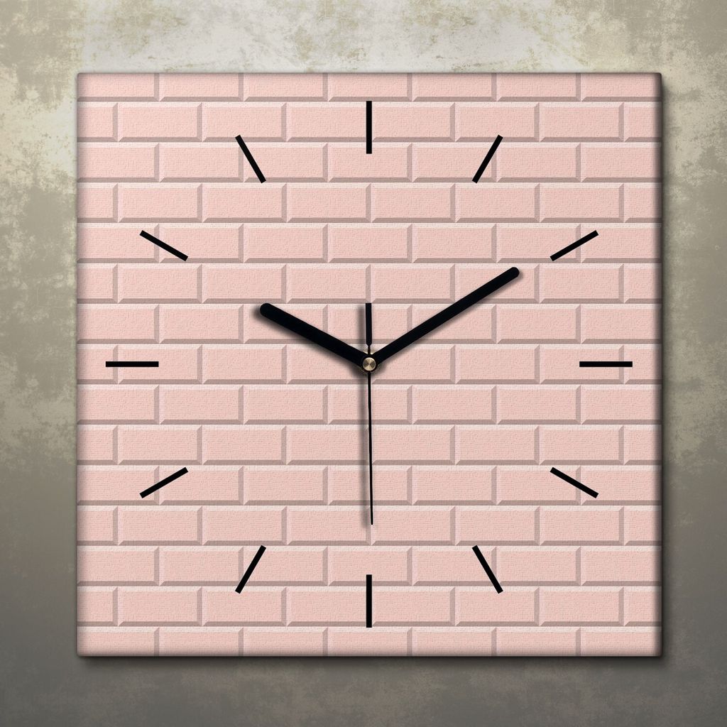 Wohnzimmer Leinwand Uhr Geräuschlos Küche 30x30 Farbige, Ziegel, Textur, Abstrakt, schwarze Zeiger