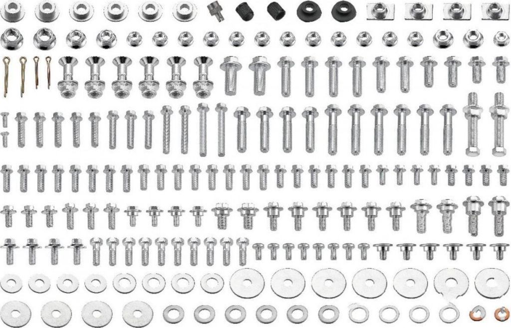 Schraubensortiment JMP Motorrad 193 teilig für CR / CRF, Honda CR R CRF X FB 125 / 150 / 250 / 450 / 500 ccm Bj. 2000 - 2019