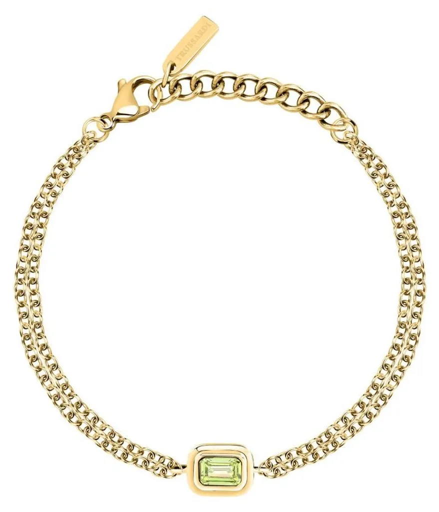 Bracelet double rang en or avec zircon vert émeraude - Bijou de luxe