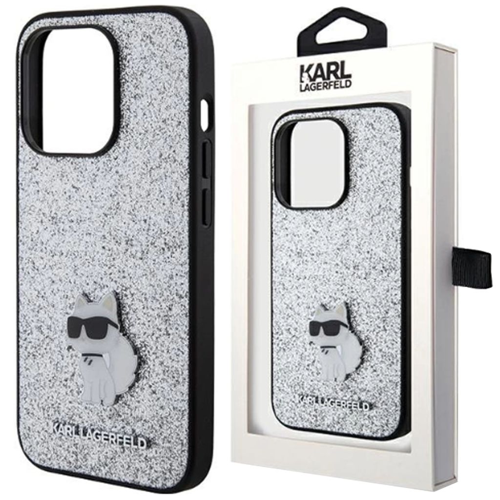 Karl Lagerfeld Feste Glitzer-Choupette-Logo-Metallpin-Hülle Produktbild 