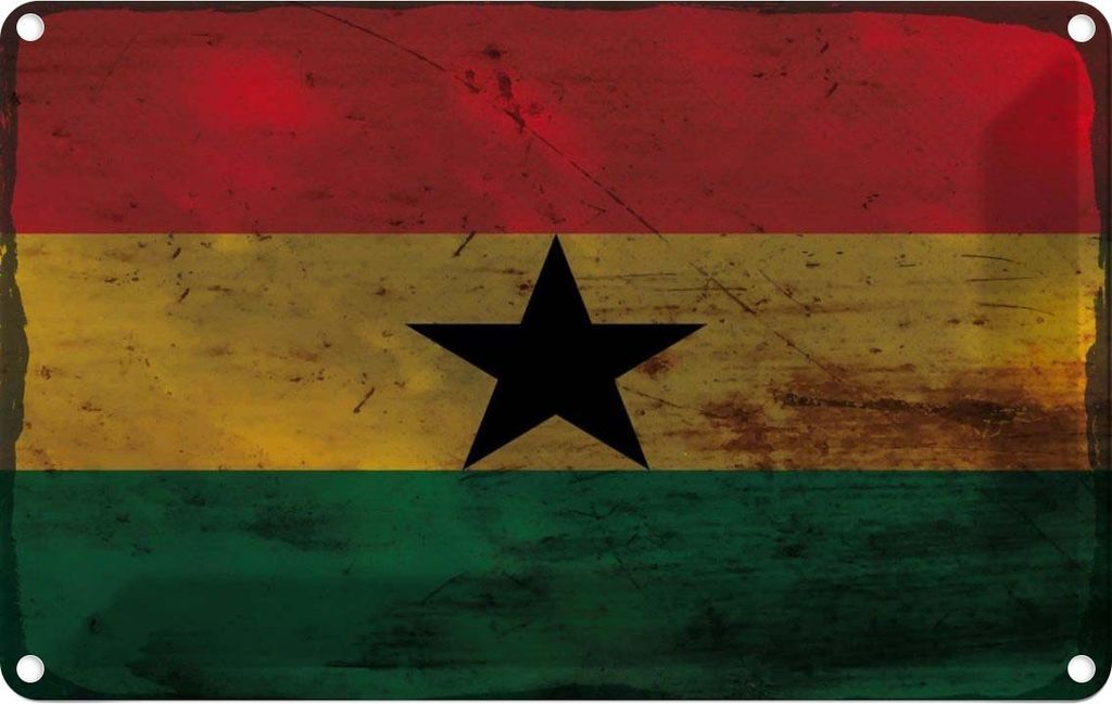 vianmo Blechschild 12x18 cm Ghana Rost Flagge Fahne Wappen