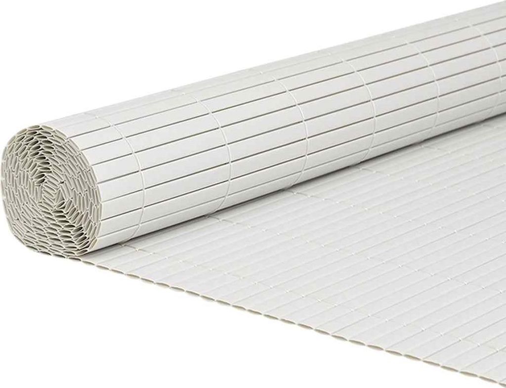 vidaXL Ogrodzenie ogrodowe dwustronne białe 1,8x3 m PVC Zdjęcie produktu 