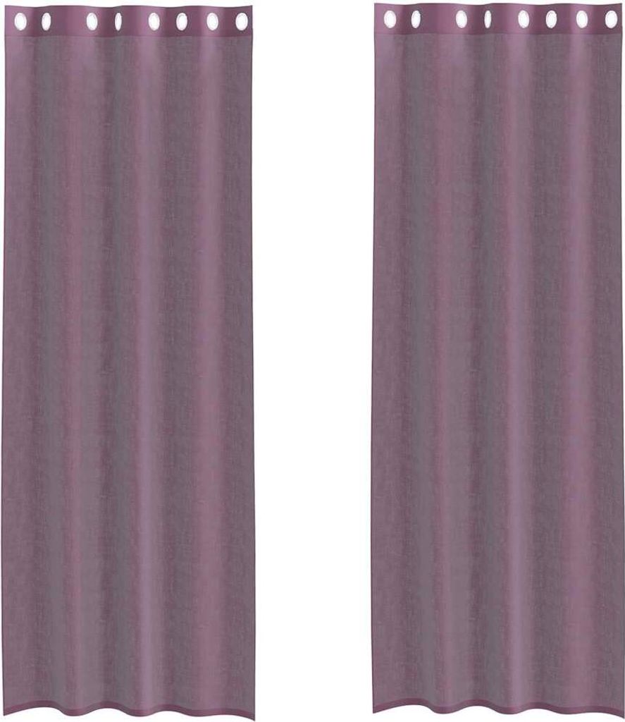 vidaXL Voile Vorhänge mit Ösen 2 Stk. Lila 140x260 cm