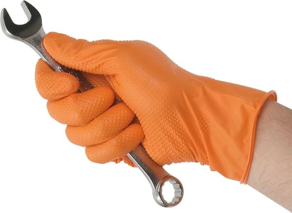 Kunzer Nitril-Einweghandschuhe orange TIGER GRIP Gr XXL 90 Stück TIGERGRIPXXL