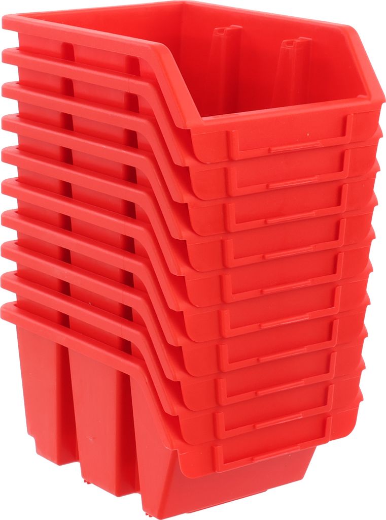 botle 10x Sortierbox Lagerbox Stapelbox Werkstatt-Stapelkiste Sichtlagerkaste Box Rot 11,5x8,5x6 cm Sortierkaste Kunststoffbox Garage Wergzeugbox v...