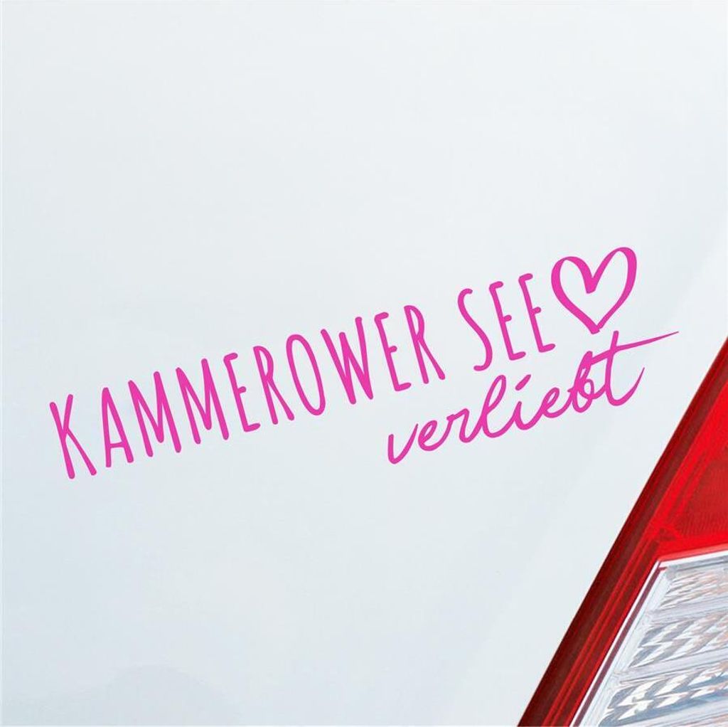 Auto Aufkleber Kammerower See verliebt Herz See Liebe Car 19x5 cm Pink Sticker Heckscheibenaufkleber