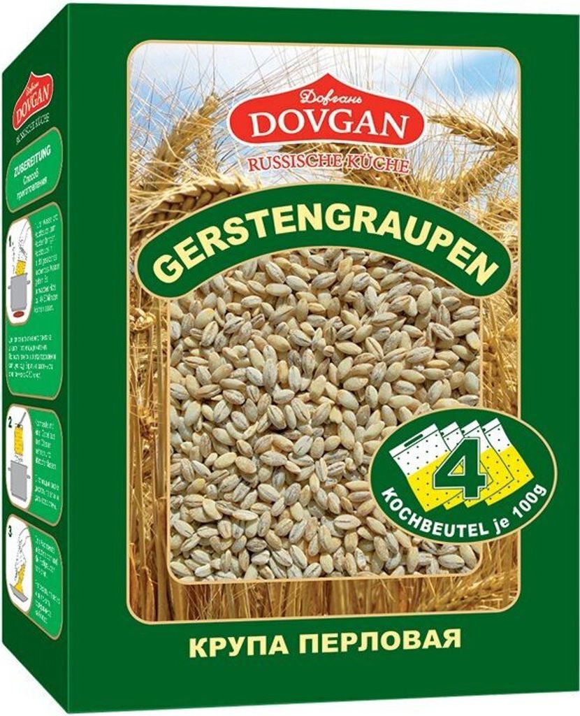 DOVGAN Gerstengraupen in Kochbeutel portioniert 4x100g Produktbild 