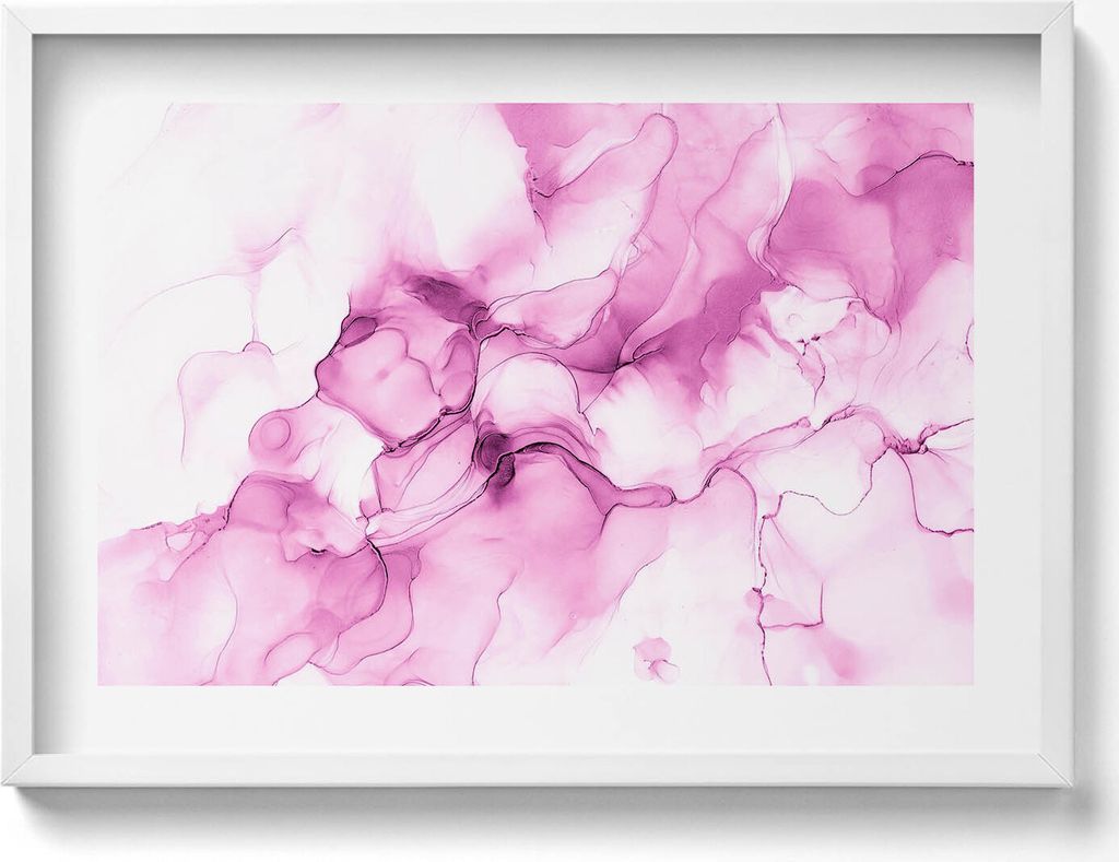 Fließende Textur– Wandbild mit Rahmen – Gerahmtes Bild – Wanddekoration – 70x50 cm – Schwarz Rahmen