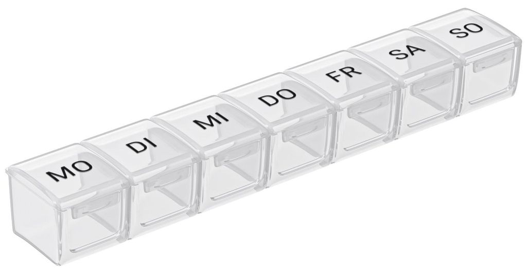 WELLGRO Tablettenbox für 7 Tage - Pillendose 1 Fach pro Tag Produktbild 