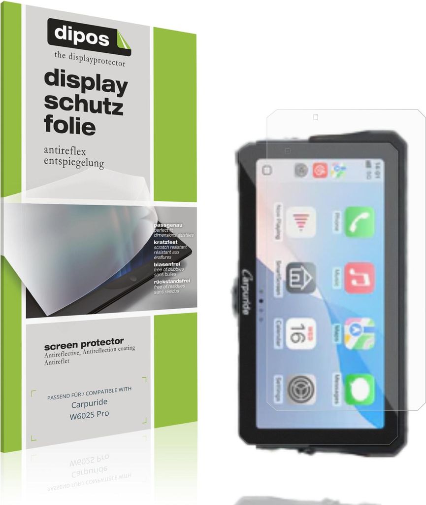 2x Schutzfolie für Carpuride W602S Pro matt Displayschutzfolie Folie Display Schutz dipos