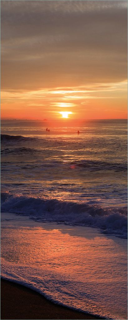 Wallario Poster - Sonne über dem Meer, Kunstdruck Größe: 50 x 125 cm