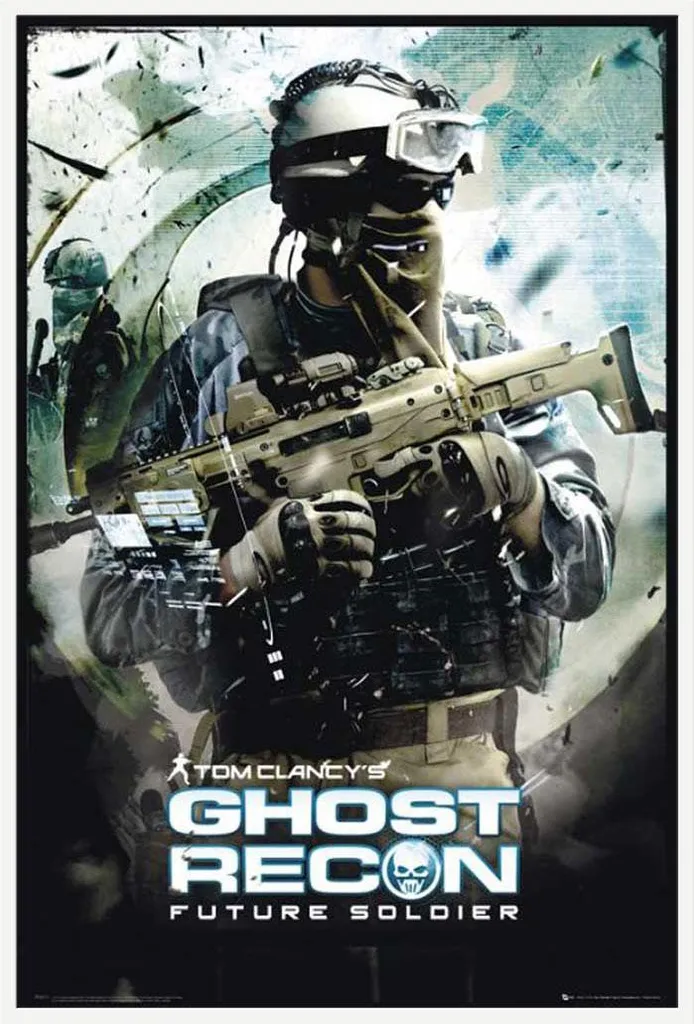Affiche Ghost Recon Future Soldier avec Cadre Shinsuke Blanc 61x91 cm