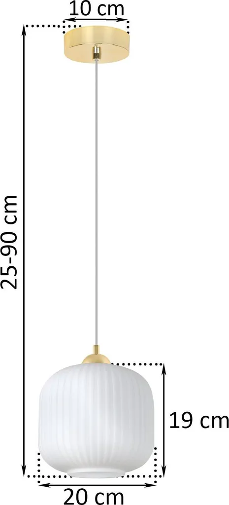 Suspension pour table à manger RIFFLE or 20cm éclairage design E27 - 5