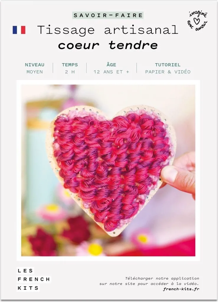 Kit de Loisirs Créatifs Cœur à Tresser - Valisette DIY Rouge et Rose