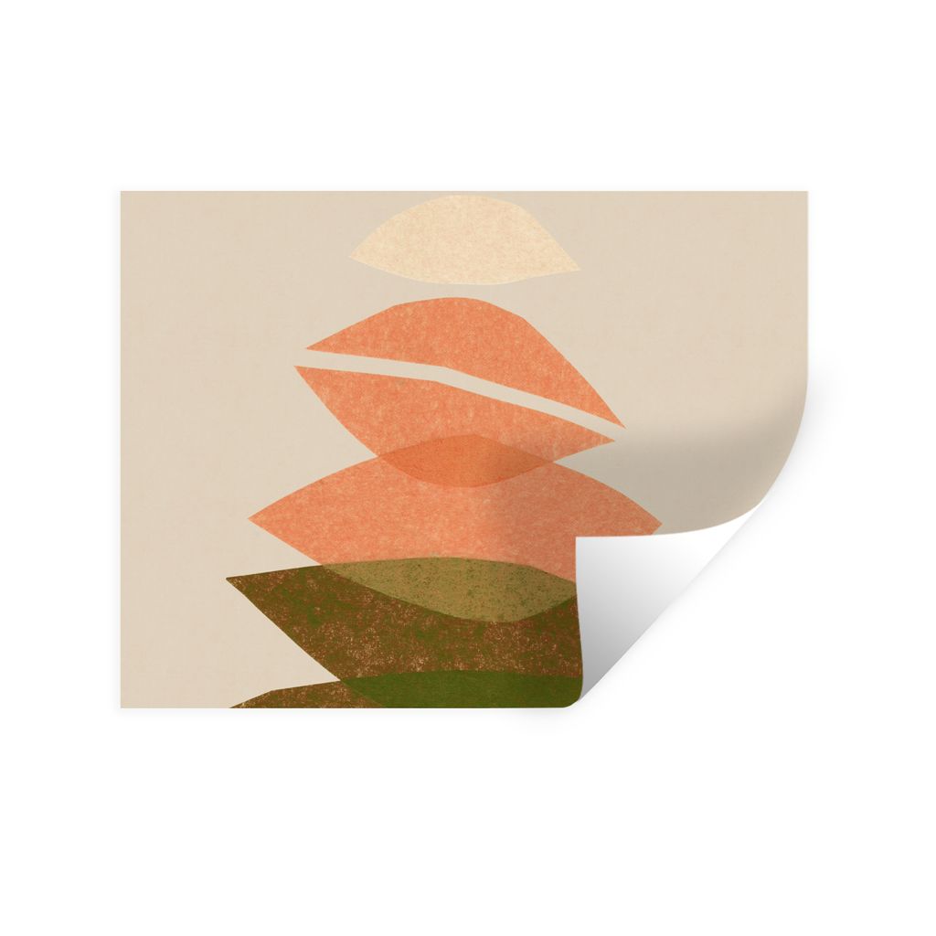 MuchoWow Wandtattoo Wandsticker Wandaufkleber Formen - Pastell - Farben - Abstrakt 120x90 cm Selbstklebend und Repositionierbar - Aufkleber