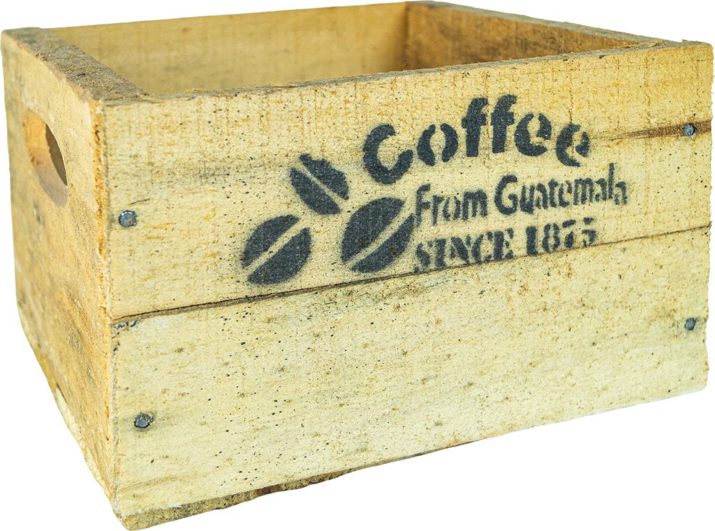 alte Holzkiste Coffee XS Vintage Upcycling DIY 18,5x17,5x11cm