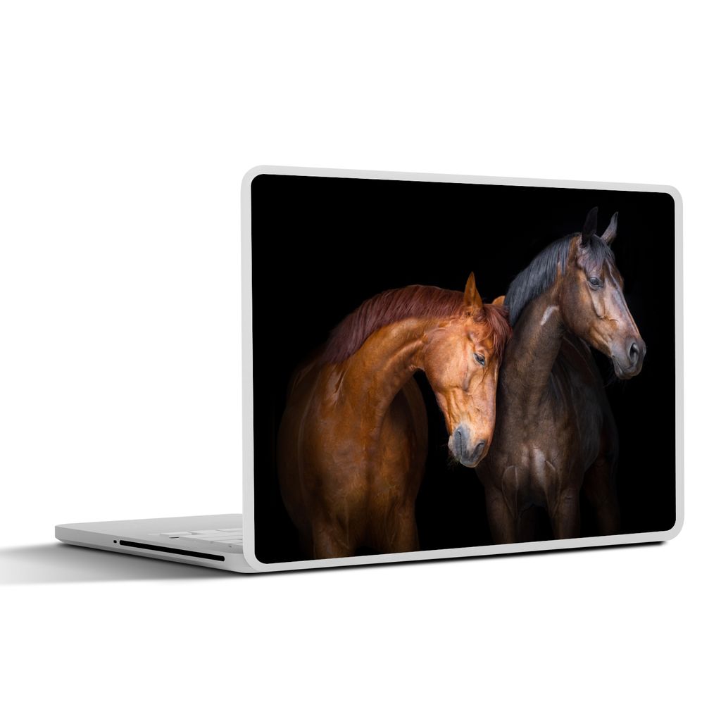 MuchoWow Laptop Aufkleber Sticker Cover Pferde - Tiere - Porträt - Braun 36.5x27.5 cm - Laptop-Sticker