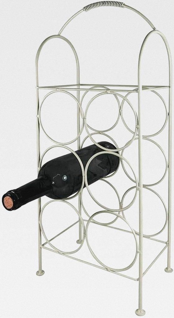 Weinregal Metall Weiß Flaschenregal für 6 Flaschen Standregal Vintage-Stil