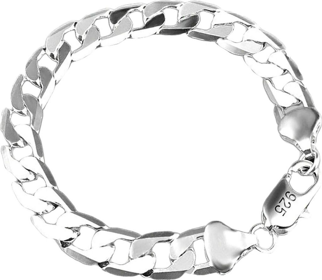 Kettenarmband, exquisit, langlebig, versilbert, seitlich, r Herren-Armreif für Unternehmen-Silber,10mm