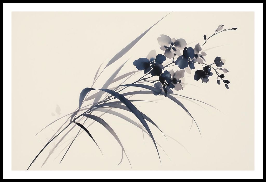 Plakat 86,4x56,8cm Orchidee in Sepia