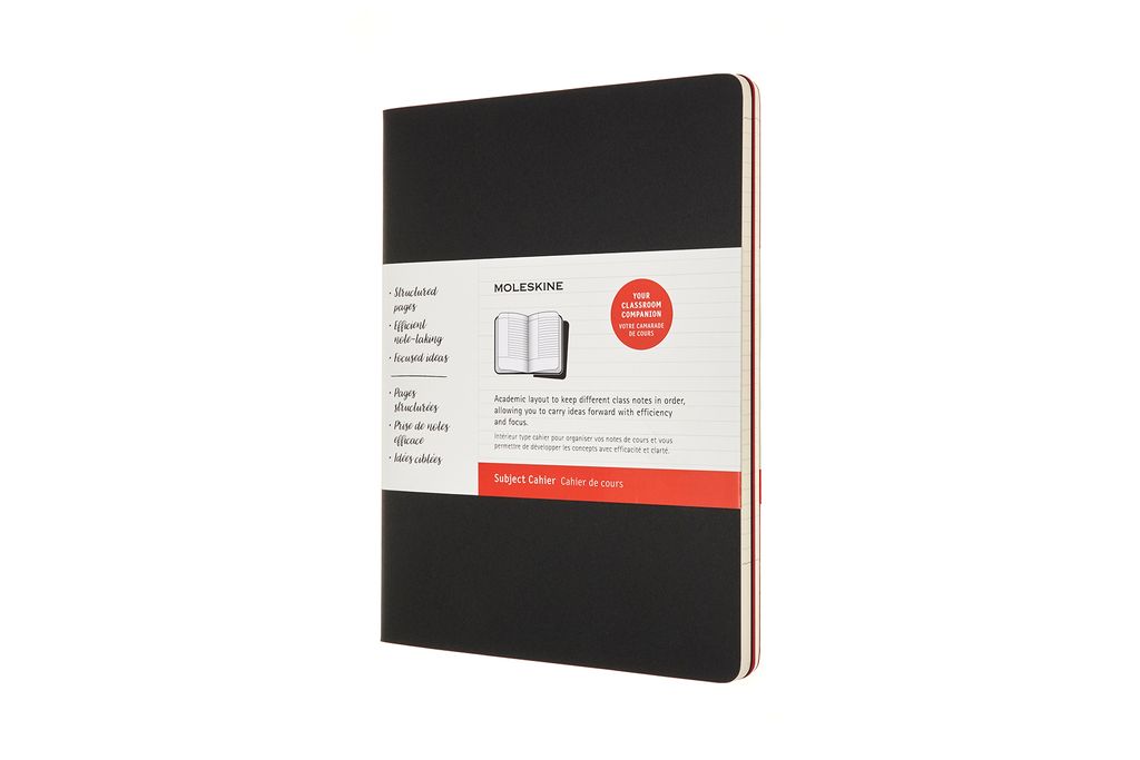 Moleskine Cahier Studien, 2er Set, Kartoneinband Notizheft XL (19x25), Liniert, Schwarz, Cranberry Rot