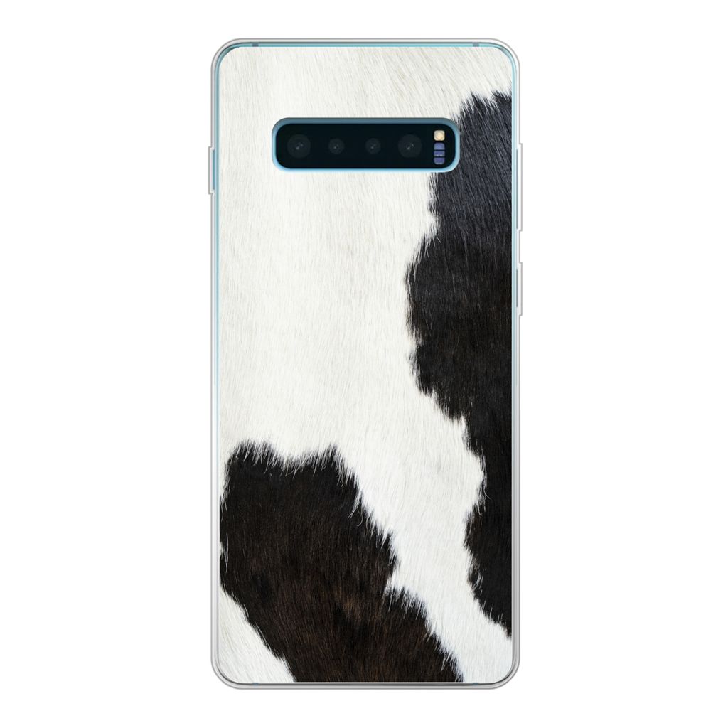 MuchoWow Handyhülle Schutzhülle Hülle für Samsung Galaxy S10 Lite Tiermuster - Kühe - Pelz Silikon Softcase Handy Hülle - Schutz