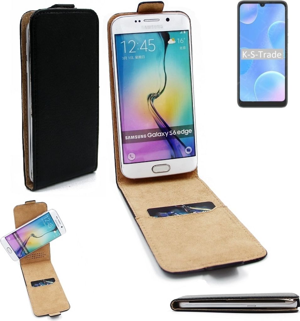K-S-Trade Schutzhülle Handyhülle kompatibel mit Blackview A50 Flipstyle 360° Smartphone Tasche, schwarz, Case Flip cover