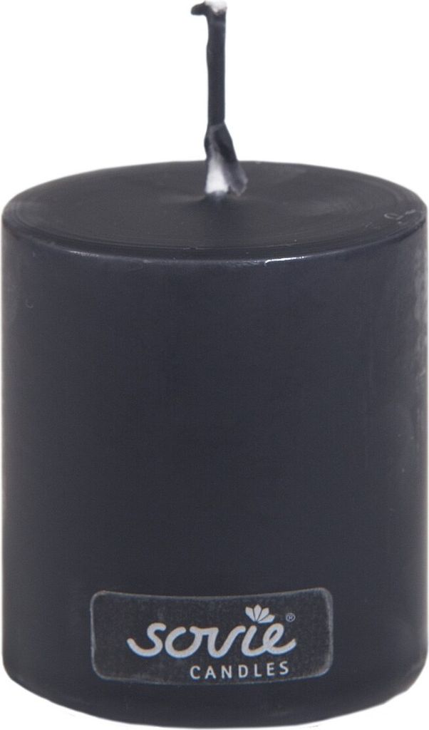 Sovie CANDLES Stumpenkerze in Schwarz Ø 50 mm x H 60 mm, Produktbild 
