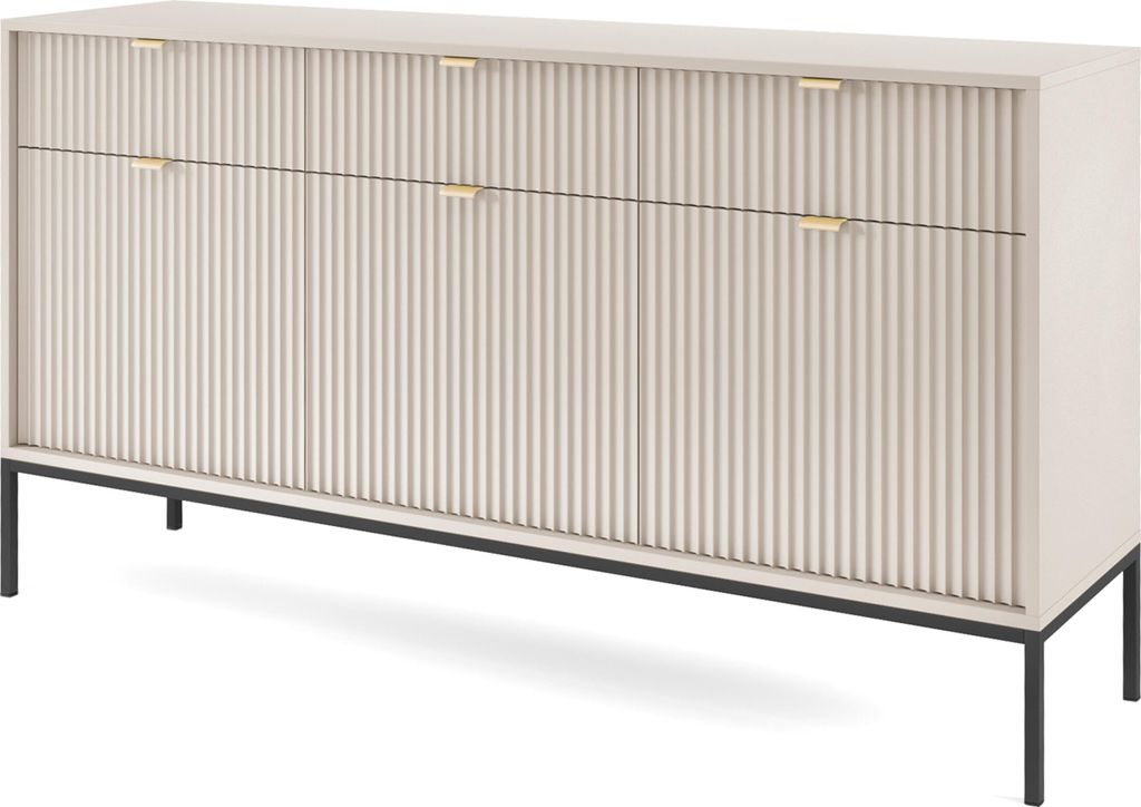 Masseno Kommode STELLARE 154 cm Sideboard mit 3 Schubladen Produktbild 