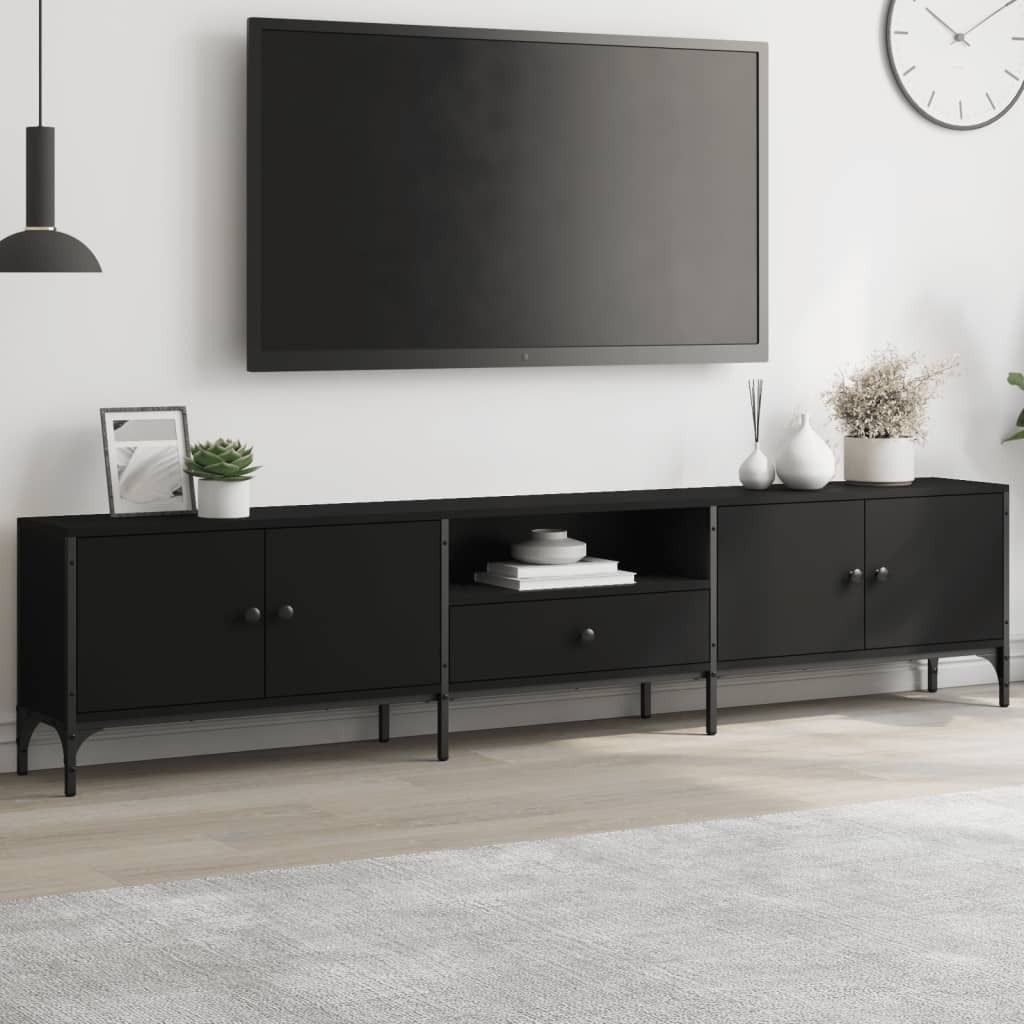Maison Exclusive - TV-Schrank mit Schublade Schwarz 200x25x44 cm Holzwerkstoff
