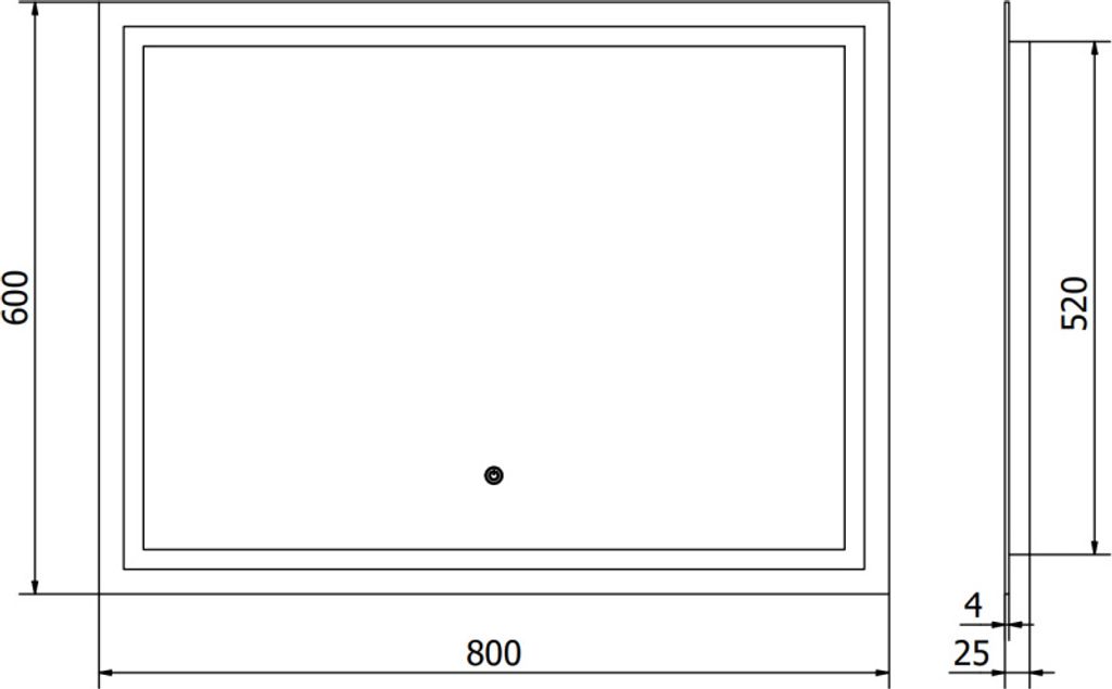 Mexen Miko podsvícené koupelnové zrcadlo 80 x 60 cm, LED Obrázek produktu 6