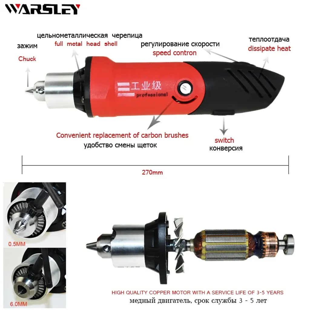 Finissez vos travaux difficiles avec cet outil rotatif 480W de précision - 4