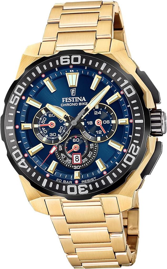 Festina Herrenuhr Chrono Bike Armbanduhr Edelstahl gold D2UF20727/1