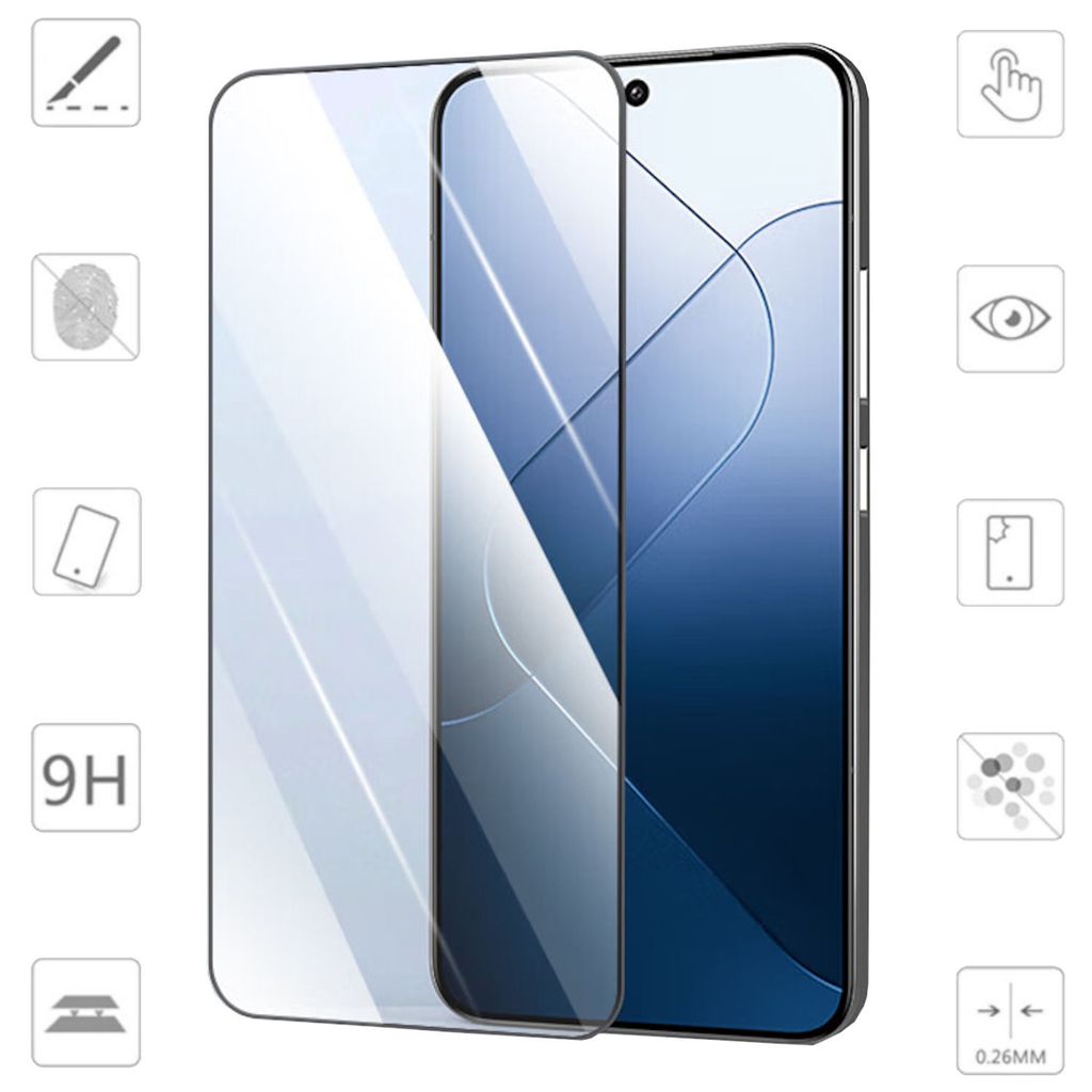 Für Xiaomi 14 3D Display Full LCD H9 Hart Glas Folie Seiten Schutz