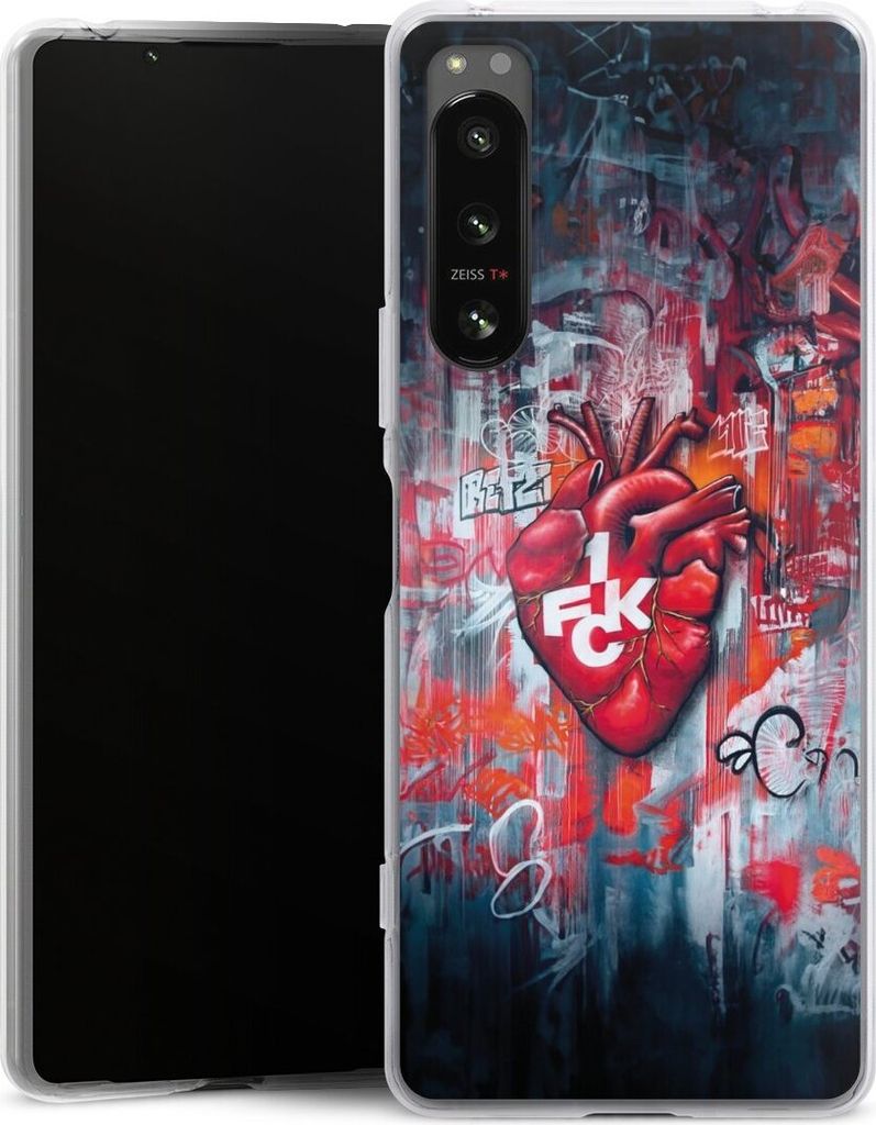 DeinDesign Handyhülle für Sony Xperia 5 IV Silikon Hülle Case Smartphone Schutzhülle 1. FC Kaiserslautern 1. FCK Herz