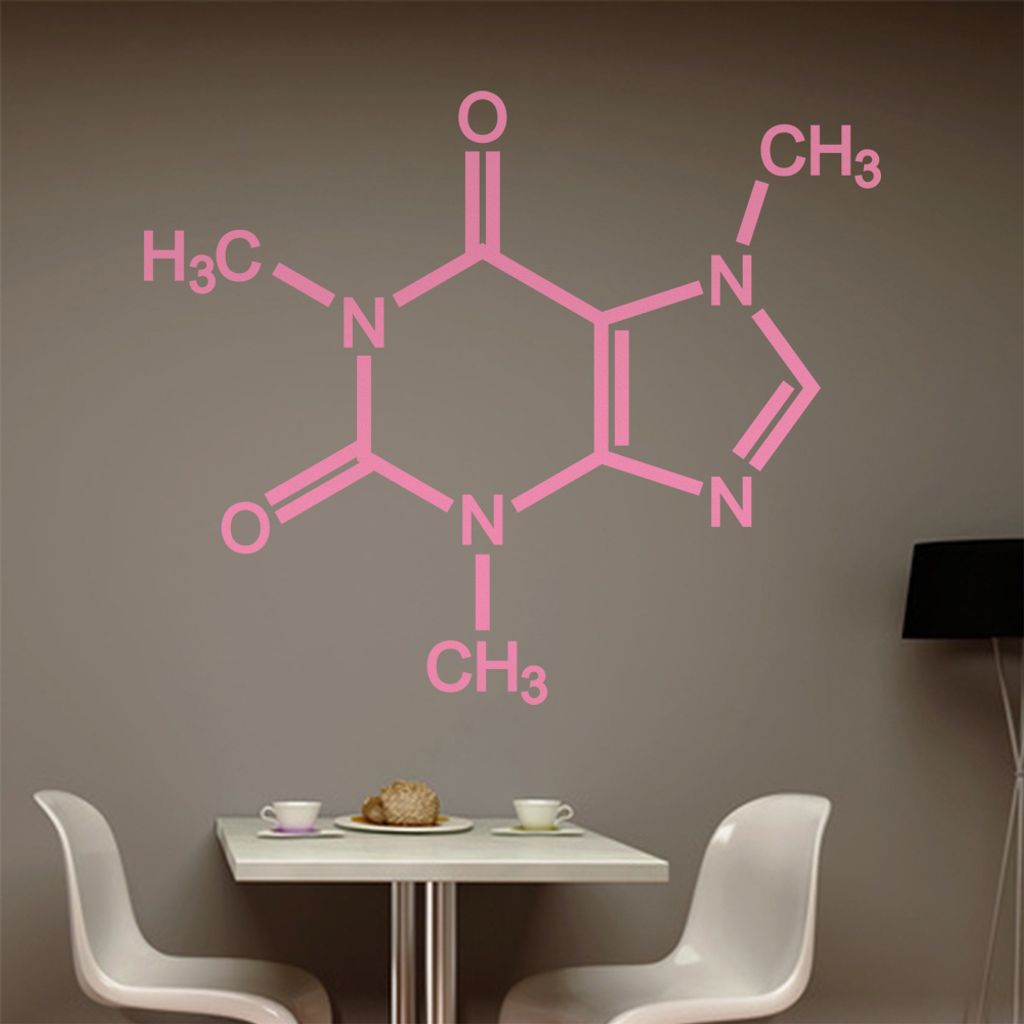 Coffein Koffein Kaffee Wandtattoo in 6 Größen - Wandaufkleber Wall Sticker - Dekoration, Küche, Wohnzimmer, Schlafzimmer, Badezimmer